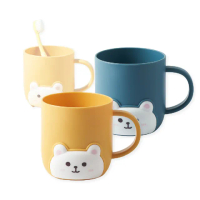 【衛浴小物】可愛小熊造型洗漱杯2入組(兒童漱口杯 親子杯 刷牙杯 情侶杯 水杯 牛奶杯 杯子 浴室用品)
