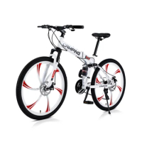26 Inches Bicycle Mountain Bike Road Bike Foldable 21 Speeds Six-Wheel Cycling Suspension Bicycle For Outdoor Sports