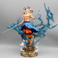 36.5cm Manga Thunder God Enel Figure Statue One Piece Gk Figurine Enel Figure Light Model PVC Collectible Ornament Toys Doll