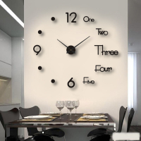創意夜光掛鐘客廳鐘錶藝術免打孔壁鐘錶靜音時鐘貼墻