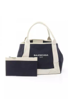 Balenciaga Pre-Loved BALENCIAGA NAVY CABAS S navy hippopotamus Handbag tote bag canvas leather Dark 
