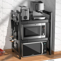 廚房微波爐置物架可伸縮烤箱收納架落地桌麵多層家用多功能儲物架