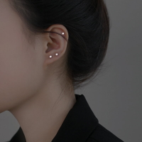 925純銀夏季耳釘女螺絲擰扣方塊耳環2021年新款潮耳骨釘簡約耳飾