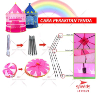 SPEEDS Kids Play Tent Tenda Anak Bermain Model Kastil Bermotif Castle Kids Camping indoor Outdoor An