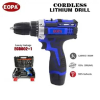 EOPA Mesin Bor Cordless 10mm lithium 2 baterai 12V ECD002+1 dengan tas KOPER