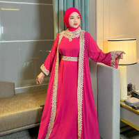 HALIMAH - Aurora Baju Abaya Kaftan Lebaran Terbaru 2026 Idul Fitri Simpel Elegan Bukber Outfit