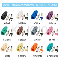 Fakra Female Crimp Connector Car Radio FM GPS Antenna Fakra-A/B/C/D/E/F/G/H/I/K/M/Z Adapter for RG316 RG174 Pigtail Cable