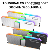 【獨家！另享10%回饋】曜越 鋼影TOUGHRAM XG RGB 記憶體 DDR5 6000MHz 32GB(16GBx2)黑/白