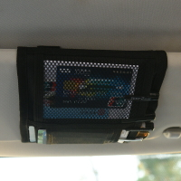 汽車遮陽板卡片夾眼睛夾車載票據擋車用手機證件夾收納掛包手機袋