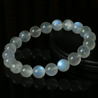 親寶水晶天然奶油體藍月光石手鏈女男款 簡約圓珠手串飾品