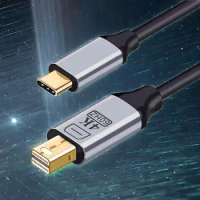 MDR USB 3.1 Type C USB-C Source to Mini DisplayPort DP Displays Male 4K@60HZ Monitor Adapter for New Macbook, Galaxy S8-S22 1.8m