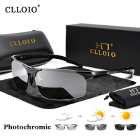 CLLOIO Aluminum Photochromic Sunglasses Men Polarized Day Night Driving Chameleon Glasses Anti-Glare Change Color Sun Glasses UV