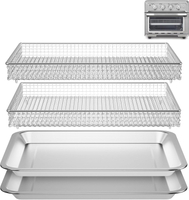 ถาดสแตนเลสสำหรับหม้อทอดอากาศ Cuisinart Air Frye TOA-060 และ TOA-065, ชิ้นส่วนและอุปกรณ์หม้อทอด TOA-7
