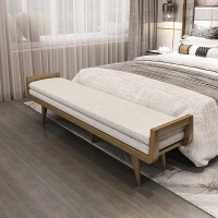 床尾凳 新中式床尾凳臥室現代簡約實木床頭床前凳輕奢沙發凳長凳子換鞋凳