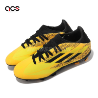 adidas 足球鞋 X SpeedFlow Messi.3 FG J 中童 黑 黃 梅西 草皮 膠釘 愛迪達 GW7420