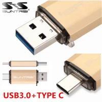 SunTrsi OTG 3.0 USB Flash Drive Type C Pen Drive 256GB 128GB 64GB 32GB 16GB USB Stick 3.0 Pendrive for Type-C Device