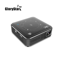 GloryStar P11 Smart Pocket Mobile 3D Mini Projector,Support Miracast Airplay Wifi Home Video Projector Beamer Android 9.0 4K