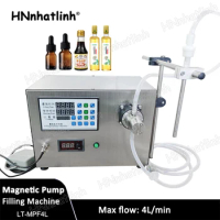 4L/Min Liquid Bottle Filling Machine Magnetic Pump Perfume Mineral Essential Oil Water Beverage Packing Machine LT-MPF4L