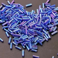 Colorful 300Pcs Seedbeads 11/0 Tube bead 2x6mm Bugles Glass Seed Beads For DIY Jewelry Making Women Garments Accessories