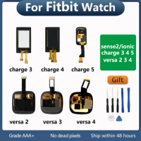 OLED LCD For Fitbit Versa 2 3 4 Sense FB511 FB512 charge 3 4 5 ionic Smart Watch Display Touch Screen Accessories Repair Replace