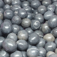 Liontin kalung batu jasper tapak jalak hitam murah / bulat dan telur