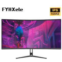 FYHXele 34 Inch Monitor 165Hz VA WQHD Desktop Wide Display 21:9 LED Gamer Computer Screen 1500R Curved DP/3440*1440