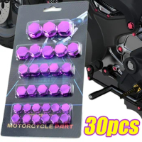 30pcs Motorcycle Screw Decoration Covers Set Motor Scooters Electric Colored Nut Cover Plating Cap Motorcycle Accessories