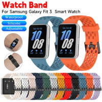 Watch Band Silicone Adjustable Breathable Watch Strap Replacement Smart Watch Wristband for Samsung Galaxy Fit 3 Watch Strap