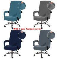 Winter Velvet Office Armchair Cover Computer Stretch Gamer Boss Chair Cover Thickened Rotating Chair Case funda silla escritorio