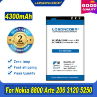 LOSONCOER 4300mAh BL-4U BL 4U Battery for Nokia 8800 Battery E66 3120C/6212C 8900 6600S E75 5730XM 5330XM 8800SA 8800CA Phones