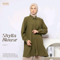 ATASAN Wanita TUNiK SHYLLA EXCLUSIVE MYSURE Army Muslim Pink Wudhu Crinkle Gamis