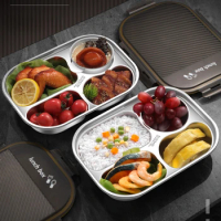 316 Stainless Steel Lunch Box 304 Food Grade Office Worker Specific Portable Divided Meal Box Set