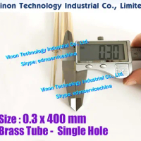 (100PCS/LOT) 0.3x400MM EDM Brass Tube Single Hole, Brass EDM Tubing Electrode Tube Single Channel, Diameter 0.3mm, 400mm Long