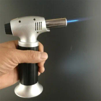 Butane Torch, Kitchen Torch Cooking Torch with Safety Lock &amp; Adjustable Flame for Cooking, BBQ, Baking, Brulee, Creme, DIY Solde
