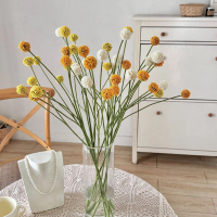 Ins-style 5-head golden ball artificial flower dandelion bouquet, fresh and simple, paired with fake