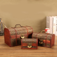 復古收納盒創意木質帶鎖桌面發夾首飾雜物整理盒密碼小盒子木盒子