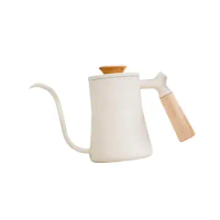 Gooseneck Pour over Coffee Kettle Wooden Handle 550ml with Lid Gooseneck Tea Kettle for Pour over Coffee and Tea All Stove Tops