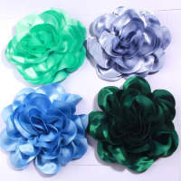 Fashion BIg 19cm Flower Bud Wholesale Women DIY Satin Fabric Flower Headwear Multi-color Bag Apparel Flower DIY Hair Accessories
