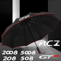 Car Automatic Folding Windproof Sunshade Umbrella For Peugeot GT GT Line RCZ 208 301 407 408 508 2008 3008 4008 5008 Accessories