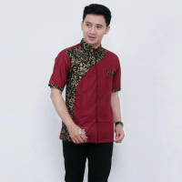 BATIK KOKO PRIA MOTIF prada GOLd M L XL Muslim Variasi Baju