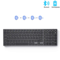 German Spanish /AZERT Wireless Keyboard Bluetooth Rechargeable Keyboard Multi-device Wireless keyboard for Mac ios Windows