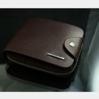 Bi Folding Wallet For Men Id Card Clutch Wallet Mens Holder Leather Purse Zip Handbag Billfold Leather Key Wallet Holder For Men