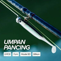 TaffSPORT Umpan Pancing Ikan Soft Bait Fishing Lure 7cm 5 PCS - TY-BA58 Hitam