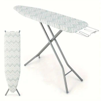 1pc, 60" X15" Foldable Ironing Board Iron Table W/ Iron Rest Extra Cotton Cover