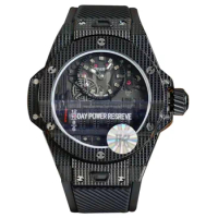 Large dial watch Men's famous brand irregular square fashion personality Leisure simple cut-out waterproof Ferrari quartz watch