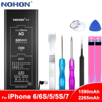 NOHON Battery For iPhone SE 8 5 5S X 7 7P XR 6 6S 6SP 6 6S 7 XS For iPhone6S iPhone7 iPhone8 Real Capacity Phone Bateria