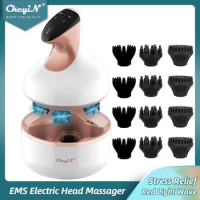 CkeyiN EMS Scalp Massager Cordless Electric Rotation Head Massage Brain Nerve Stimulator Stress Relief Promote Blood Circulation