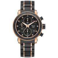 Alexandre Christie Chronograph AC 6292 MC 2 Black Dial Dual Tone St Steel With Ceramic Strap Men's W