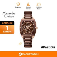 Jam Tangan Wanita Alexandre Christie AC 6376 BF BROBO Ladies Brown Dial Brown Stainless Steel Strap 