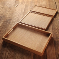 竹制木托盤家用茶盤長方形茶杯托盤北歐面包盤木質端菜餐盤水果盤